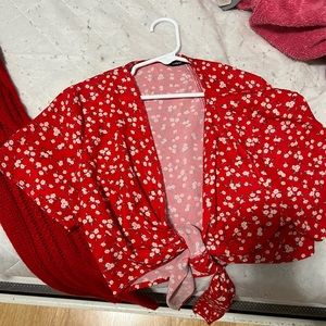 Red crossed SHEIN shirt